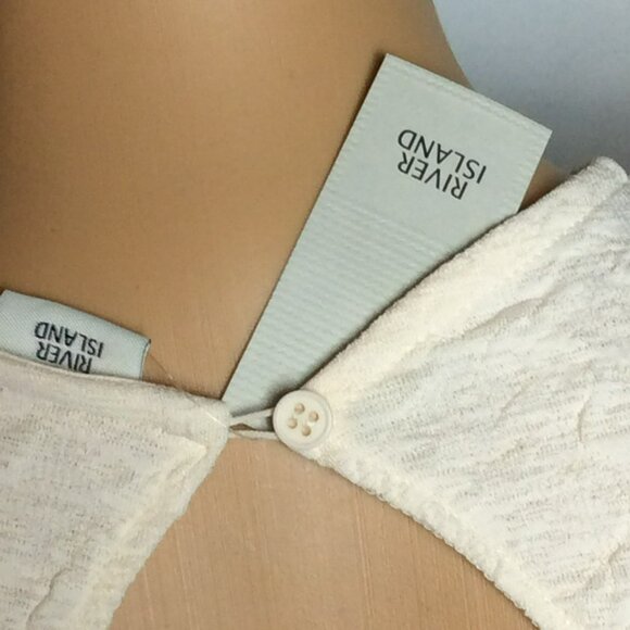 River Island Women's Beige Fit & Flare Baby Doll Cut Out Back Dress Size 6 US Ne - Picture 8 of 15